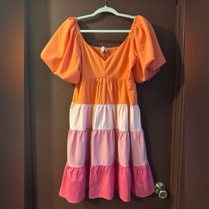 Puff sleeve mini dress